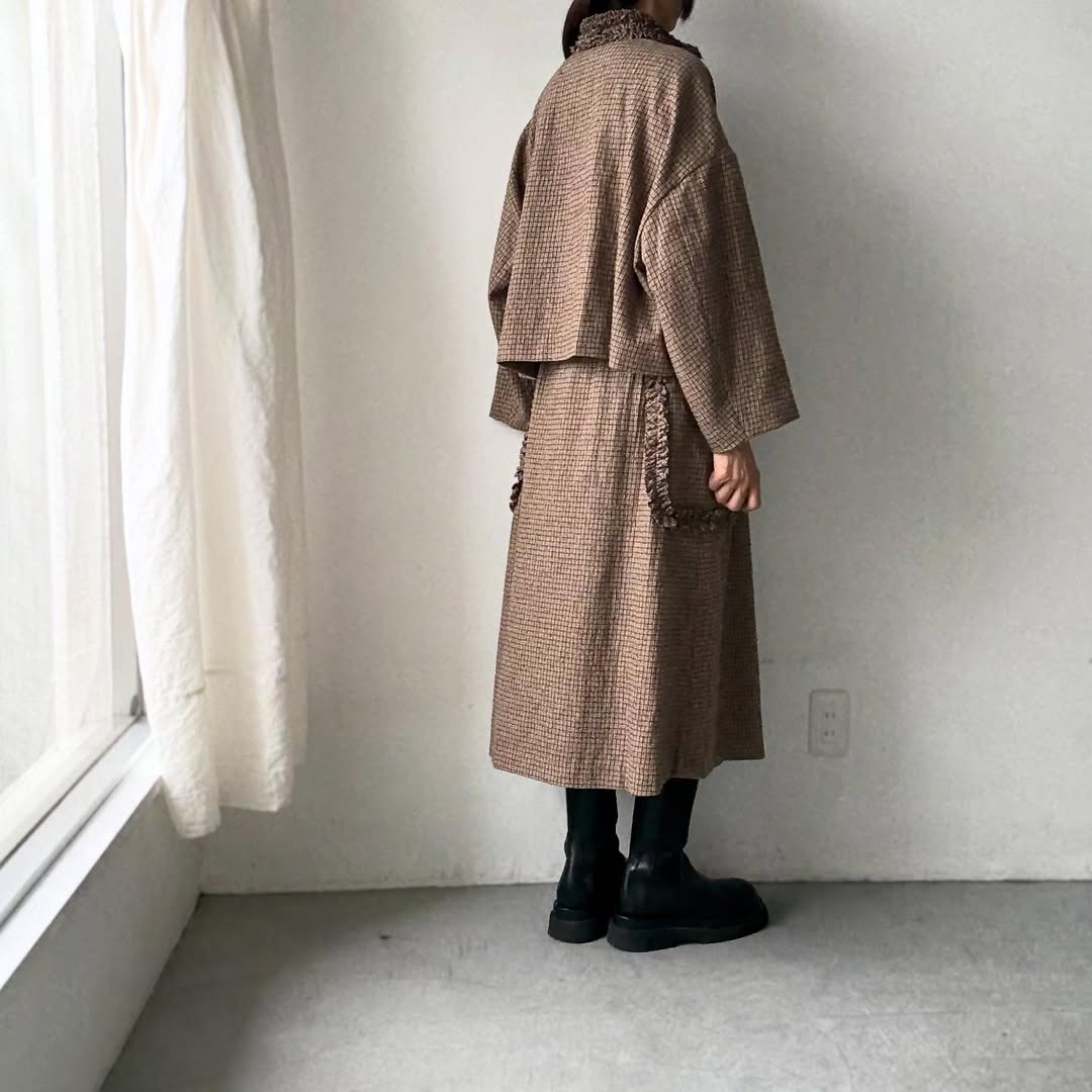 R&D.M.Co  フリルデコレーションジャケット　チェック