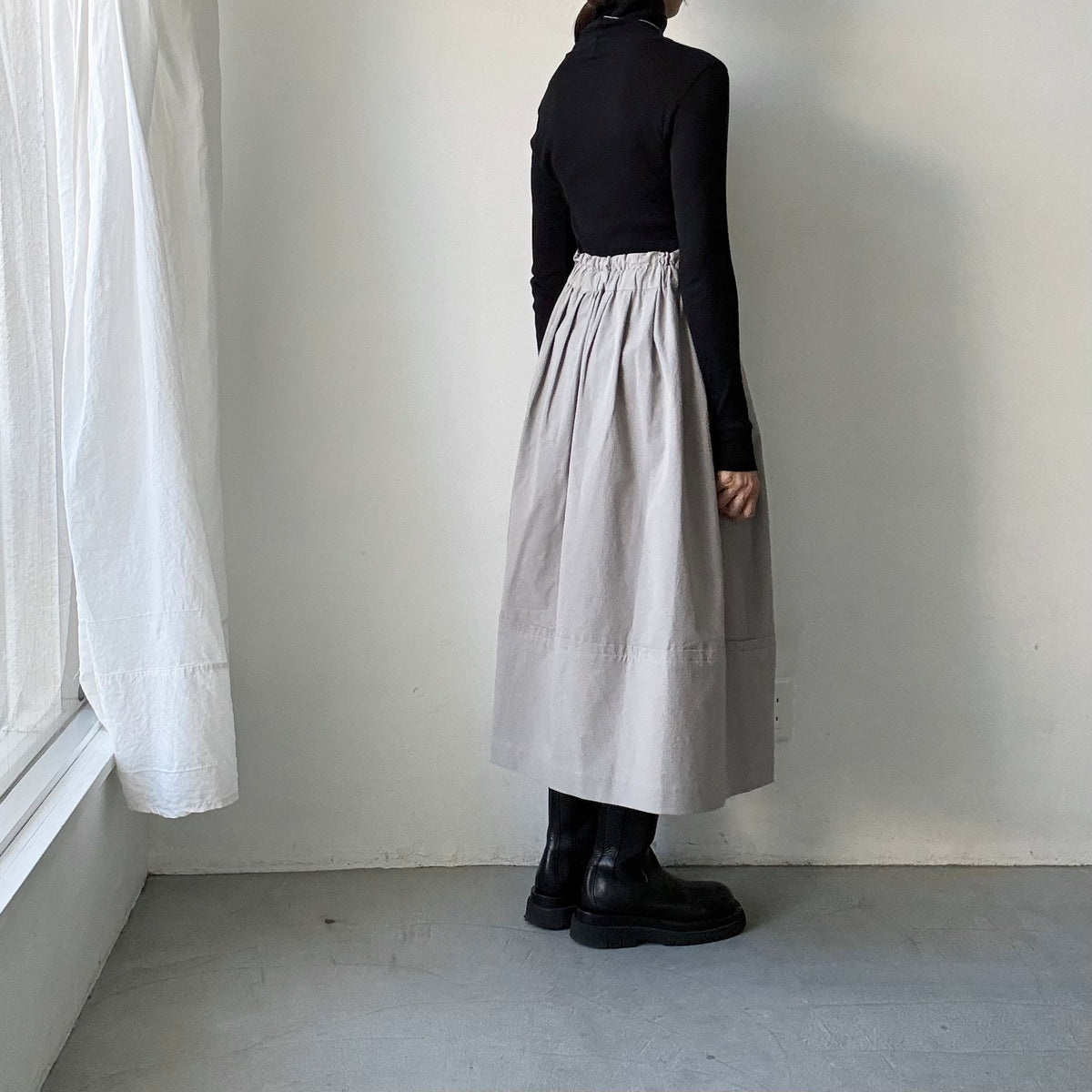 MAGALI オールドコットンラップ風スカート　グレー