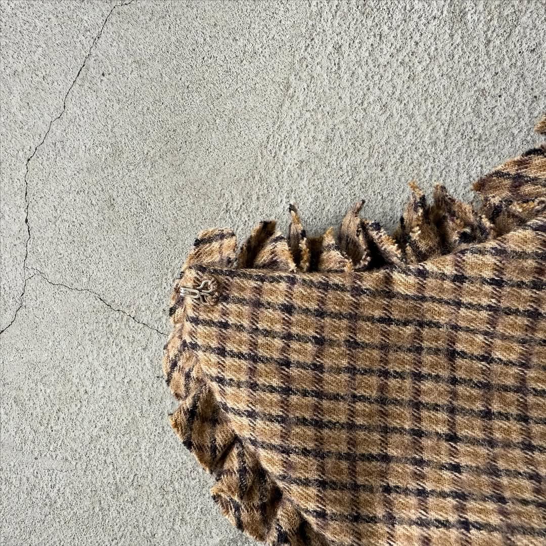 R&D.M.Co  コットンウールフリルカラー　チェック