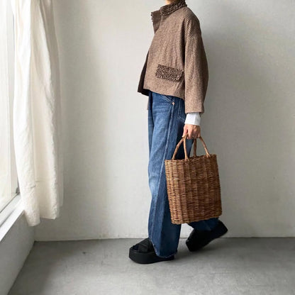 R&D.M.Co  フリルデコレーションジャケット　チェック