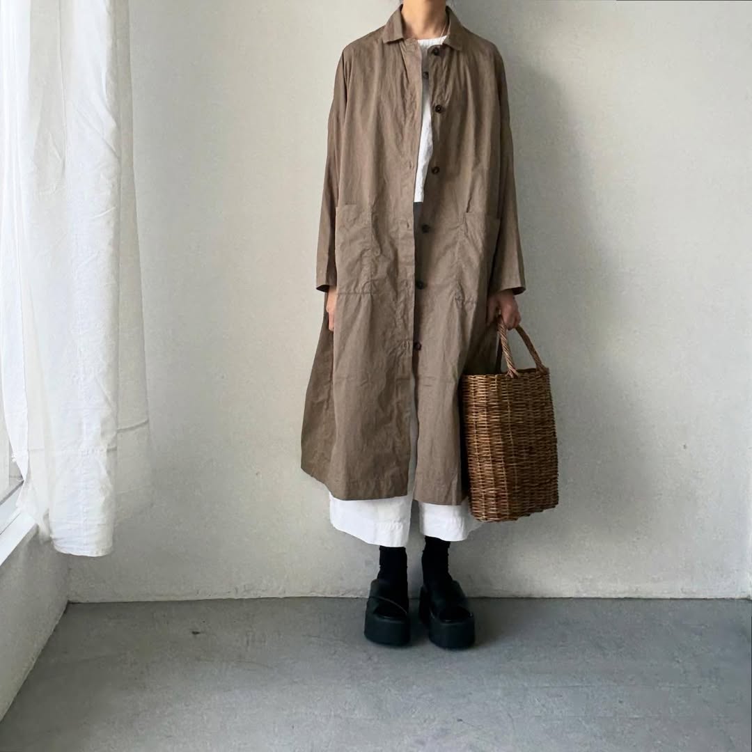 jujudhau  デッドストックコットンワークコート　カーキ