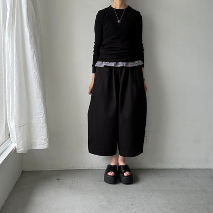 atelier d'antan Perriereコットンワイドパンツ　ブラックsize1