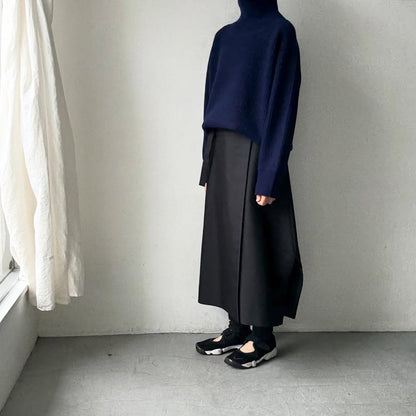 homspun メリノウールワッフル編みプルオーバー　ブルーネイビー