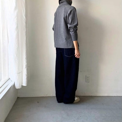 homspun ソフトコットンジップアップカーディガン　チャコールグレー