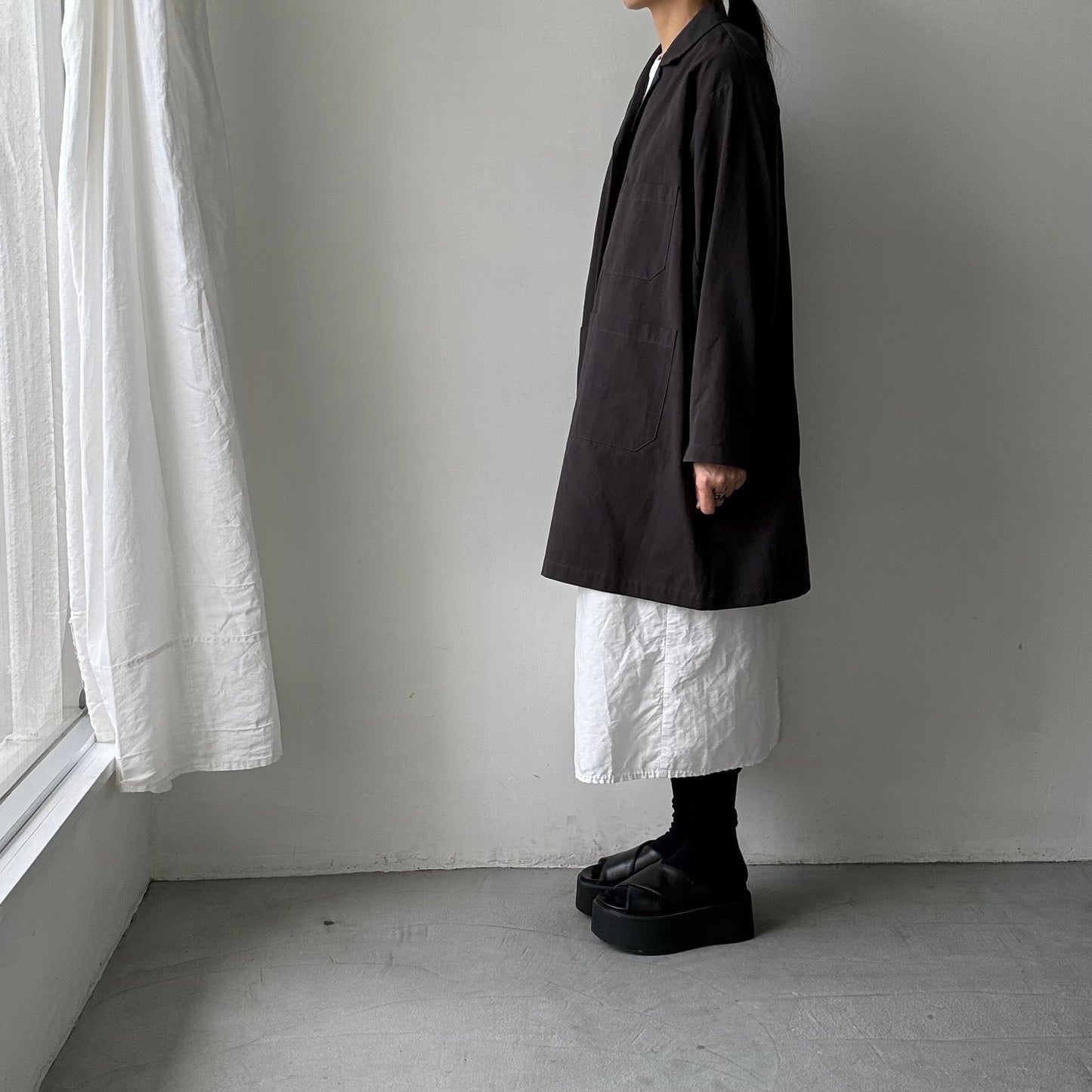 atelier d'antan Godardコットンコート　ダークグレー