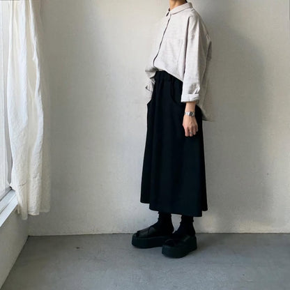 Linenya  コットンヤク丸襟長袖ブラウス　ベージュ