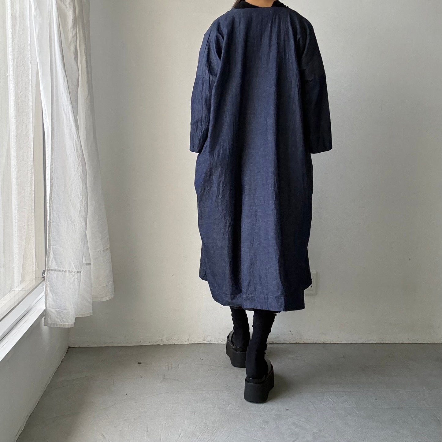 jujudhau  デニム台形ドレス