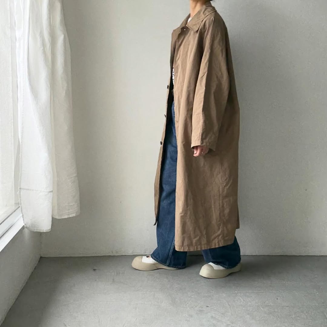 R&D.M.Co ガーメントダイステンカラーコート　ベージュ