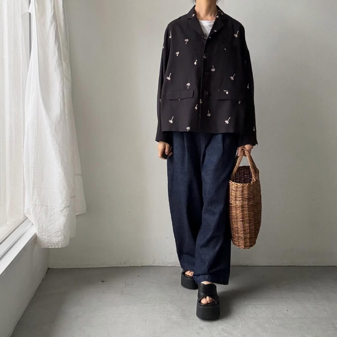 atelier naruse  コットンリネンテーラードジャケットnohara