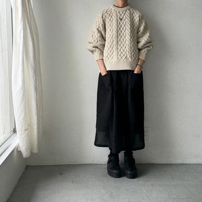 TENNE HANDCRAFTED MODERN ボリュームスリーブアランニットプルオーバー