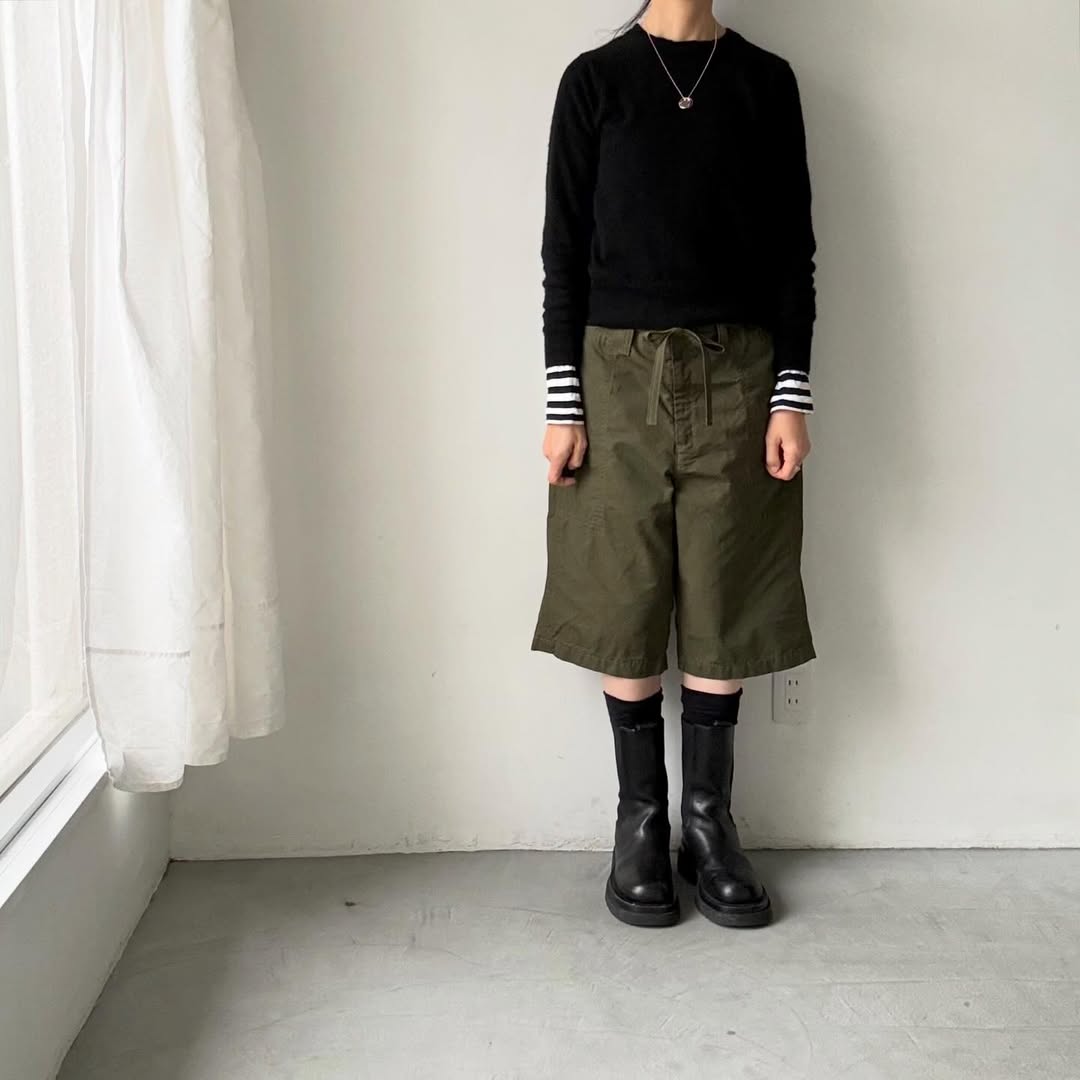homspun  リップストップハーフパンツ　オリーブ
