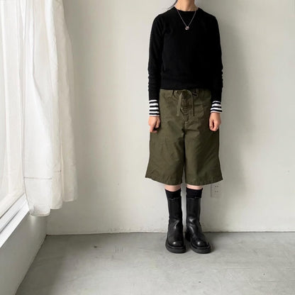 homspun  リップストップハーフパンツ　オリーブ