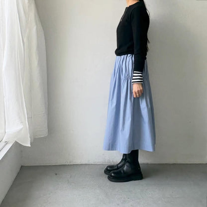 🟡週末入荷分予約受付中🟡cion  コットンシャーリングギャザースカート　サックスブルー