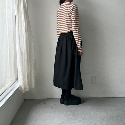 R&D.M.Co ガーゼボーダー長袖Tシャツ　カフェオレ　Mサイズ