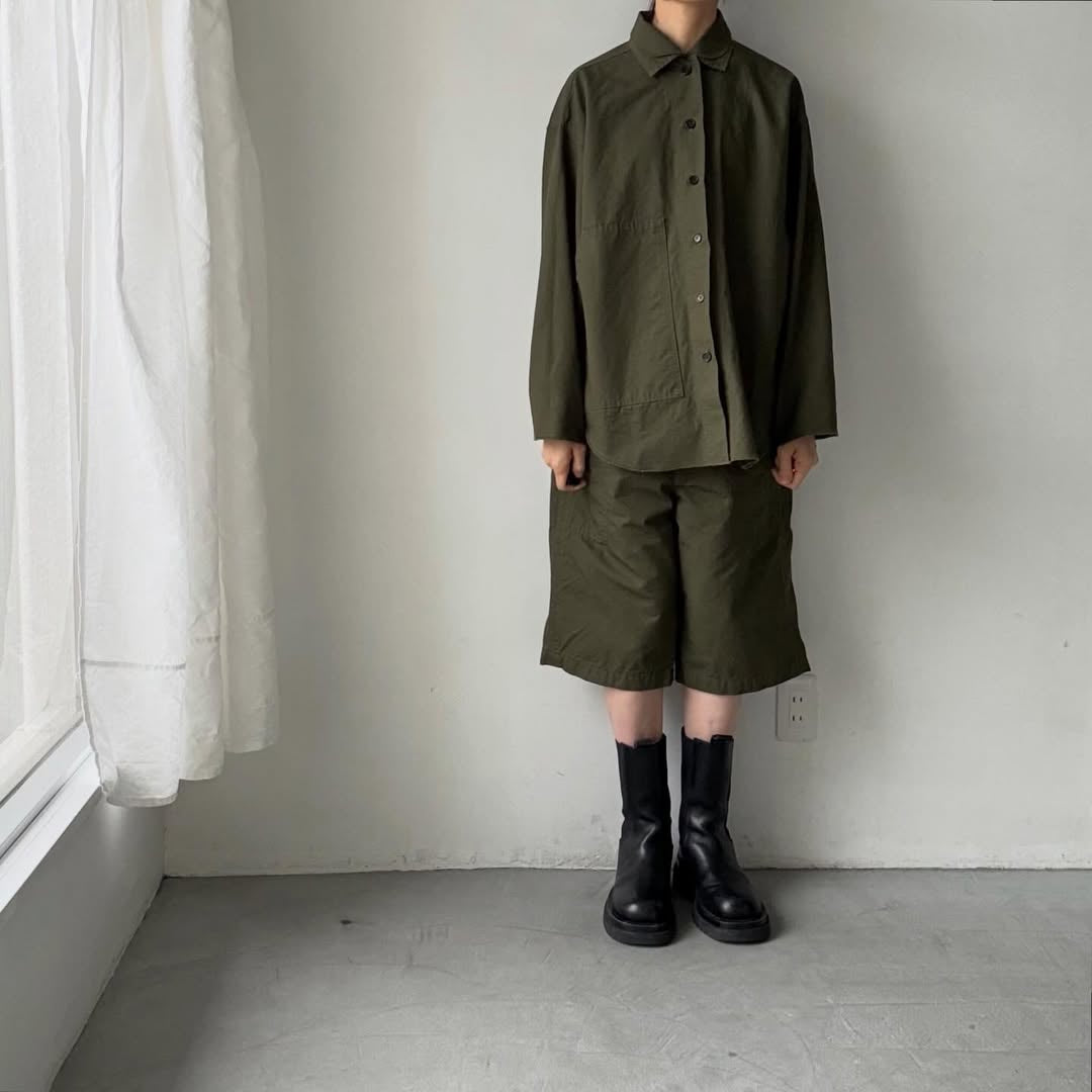 homspun  リップストップシャツジャケット　オリーブ