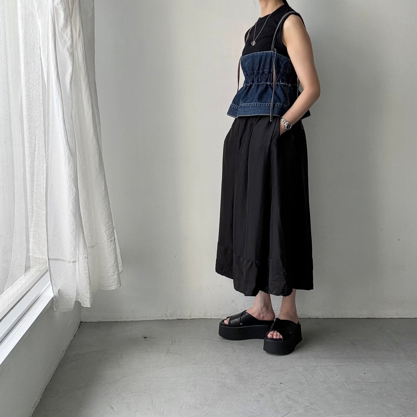R&D.M.Co 　シルクサテンドッキングバルーンスカート