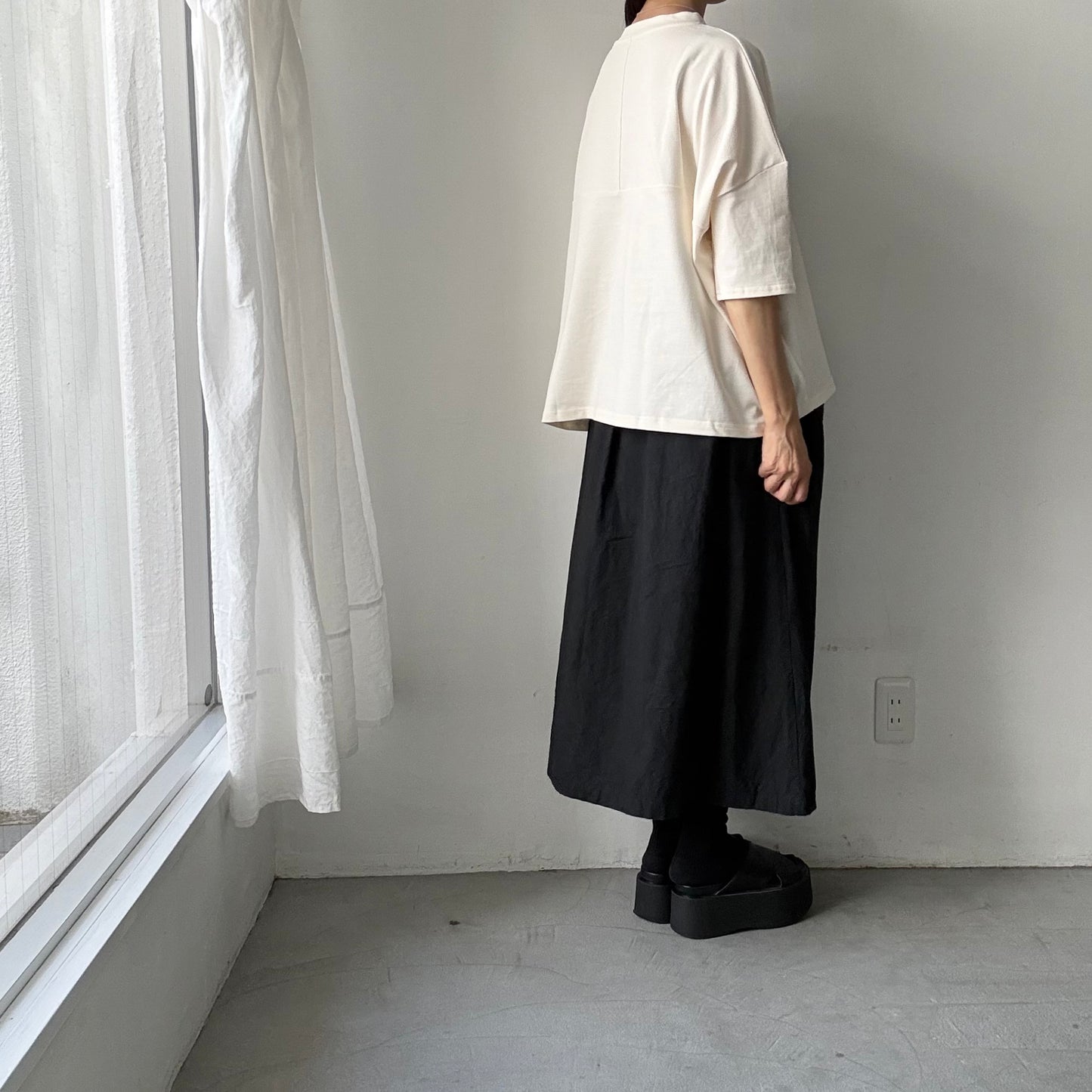 🟡水曜日入荷分予約受付中🟡 Linenya  テラヴェ7分袖Tシャツ　アイボリー