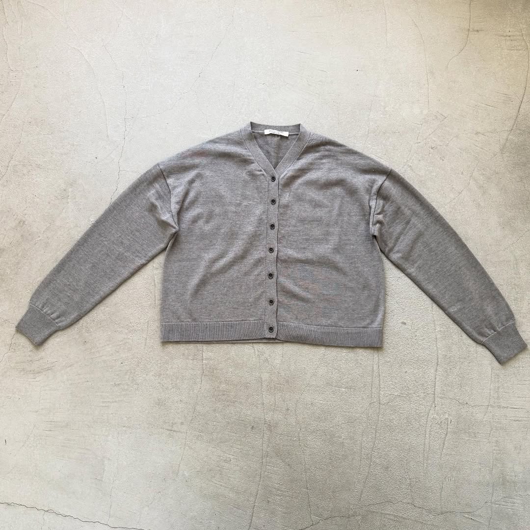 ハンドメイドカーディガン　アトリエナルセ bosco グレー DARUMA × atelier naruse｜hand knitted roving outer cardigan ~bosco