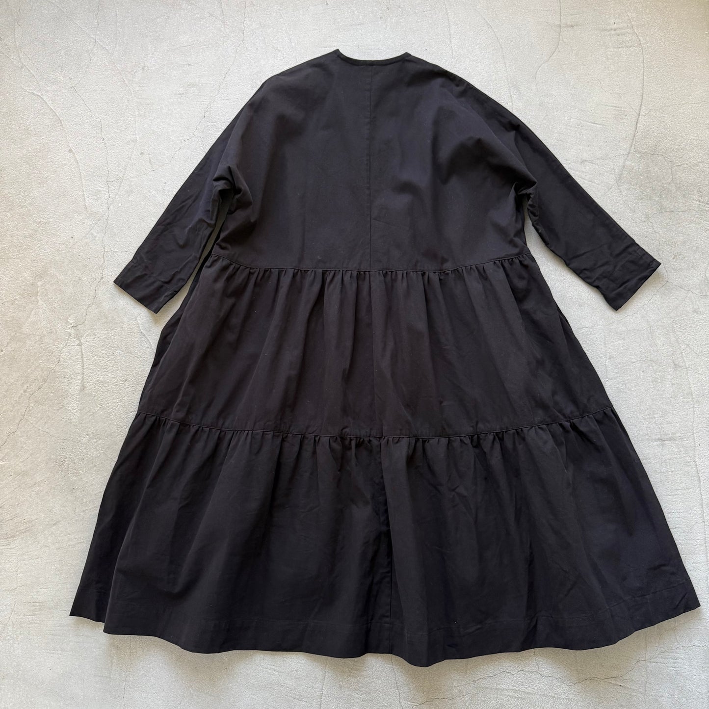 jujudhau デッドストックコットンティアードドレス　ブラック