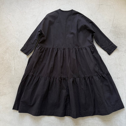 jujudhau デッドストックコットンティアードドレス　ブラック
