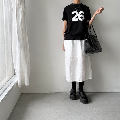 OLDMANS TAILOR   ブラシストロークプリント半袖Tシャツ　ブラック