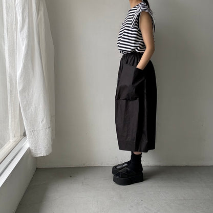 TENNE HANDCRAFTED MODERN ビッグポケットキュロット　ブラック