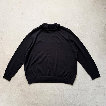 cion  ウールフリルカラーポロニット　ブラック