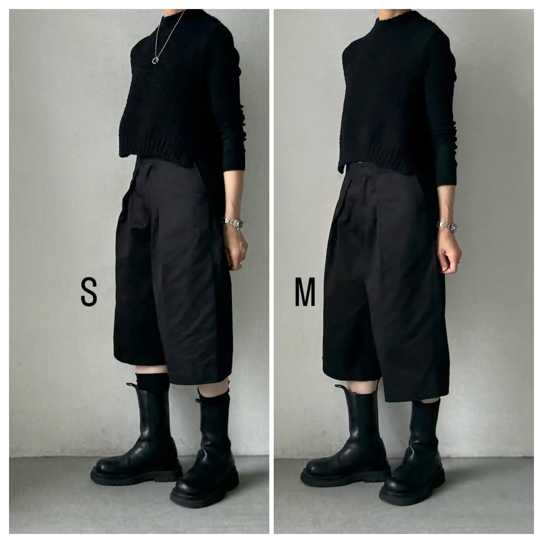 R&D.M.Co  チノクロスガウチョパンツ　ブラック