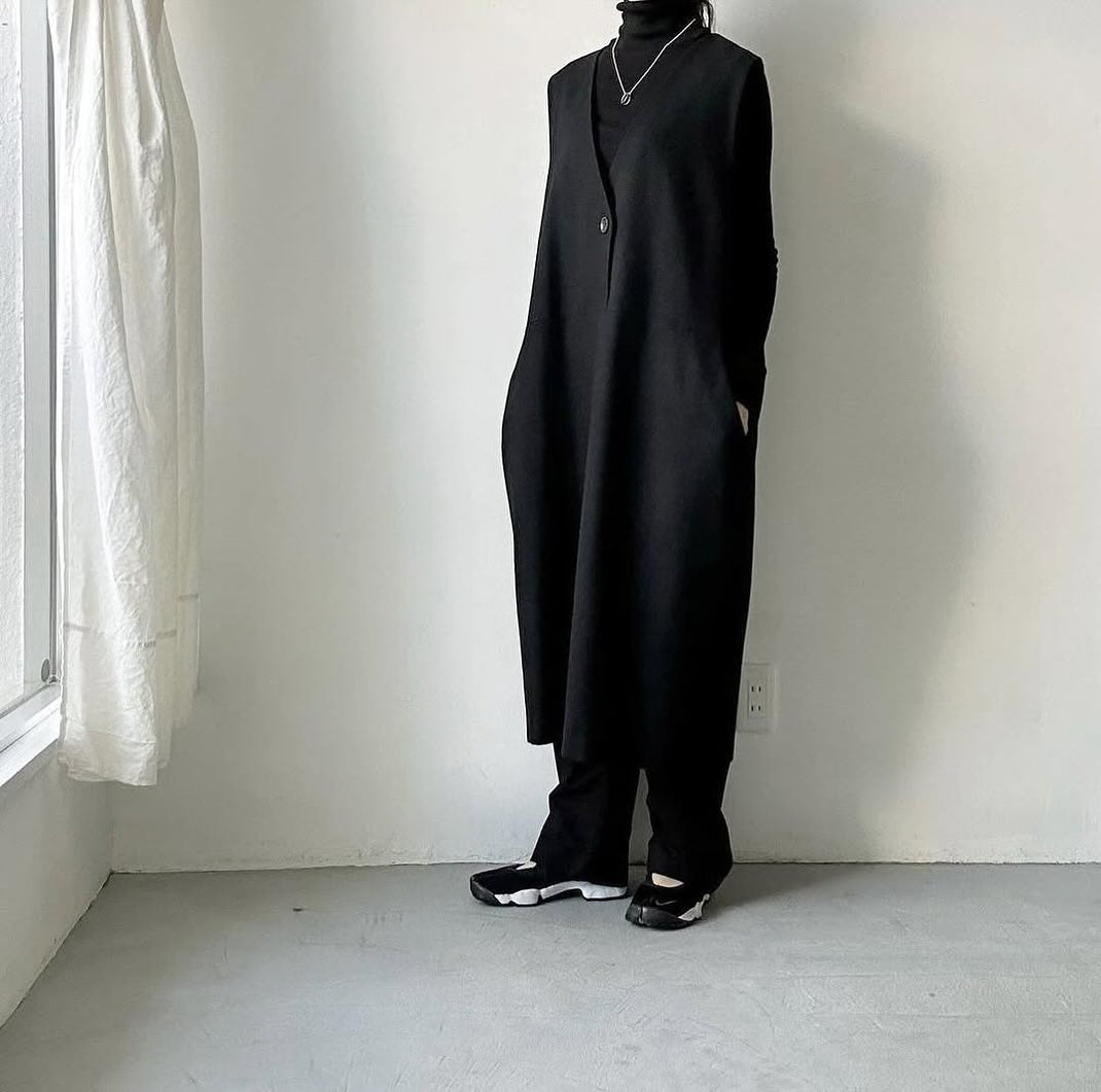 atelier naruse コットンウールヘリンボンジャンパースカート