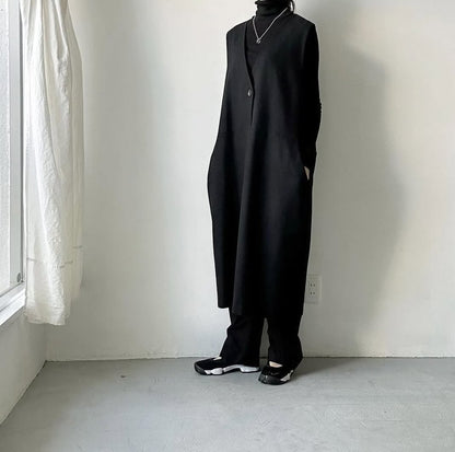 atelier naruse コットンウールヘリンボンジャンパースカート