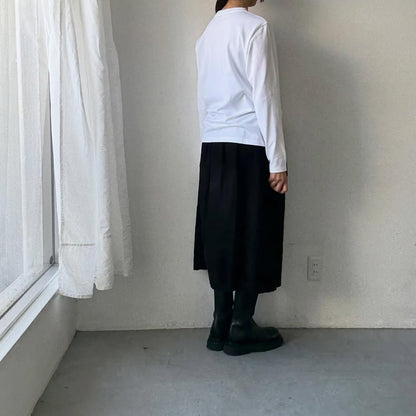 OLDMANS TAILOR OMTフロッキープリントロゴ長袖Tシャツ　ホワイト×ブラック