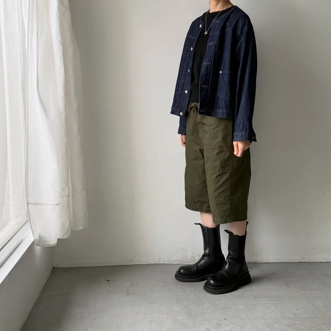 homspun  リップストップハーフパンツ　オリーブ