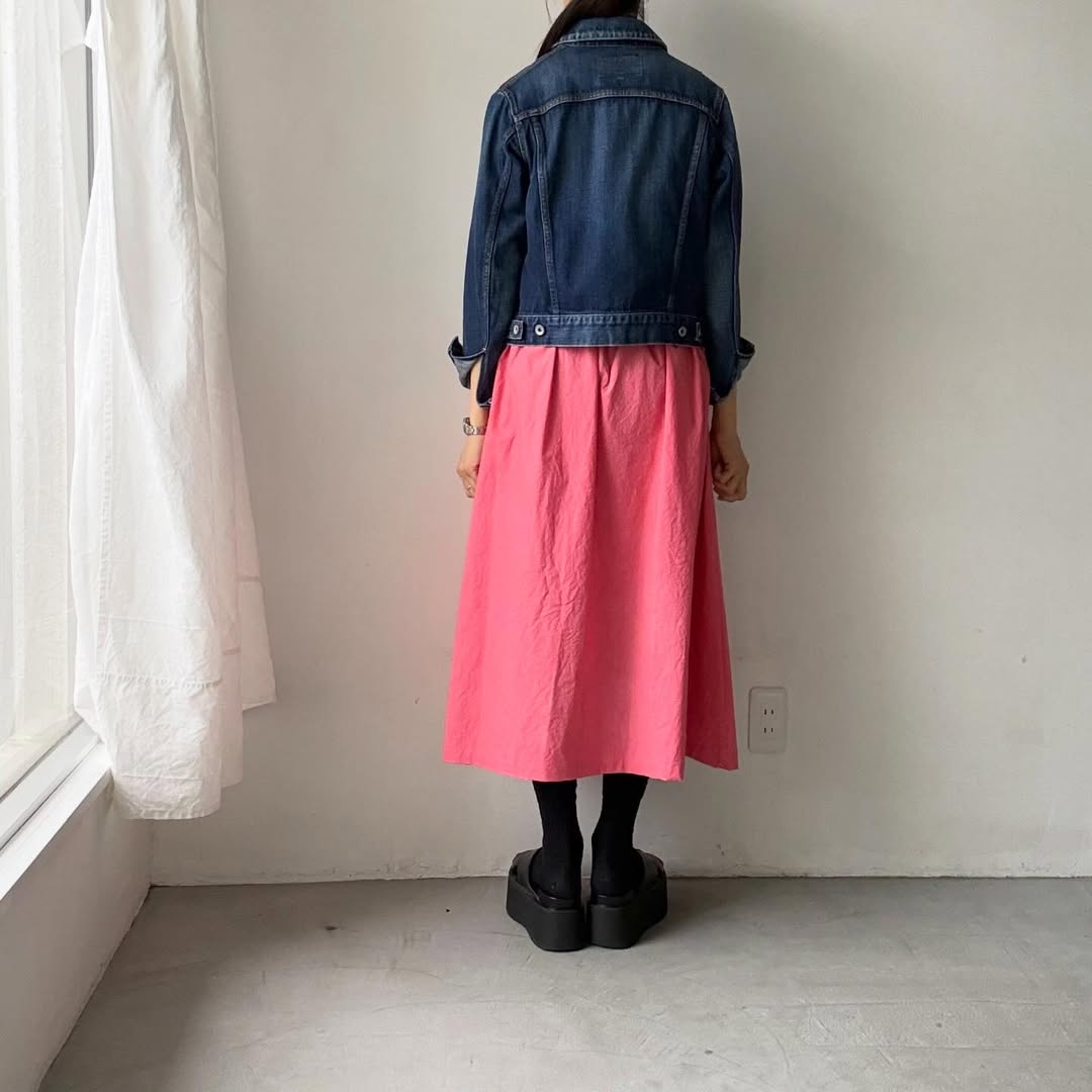 atelier naruse  ダウンプルーフコットンカットインポケットスカート　ローズピンク