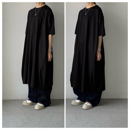 atelier naruse  コットンカットソーコクーンワンピース　ブラック