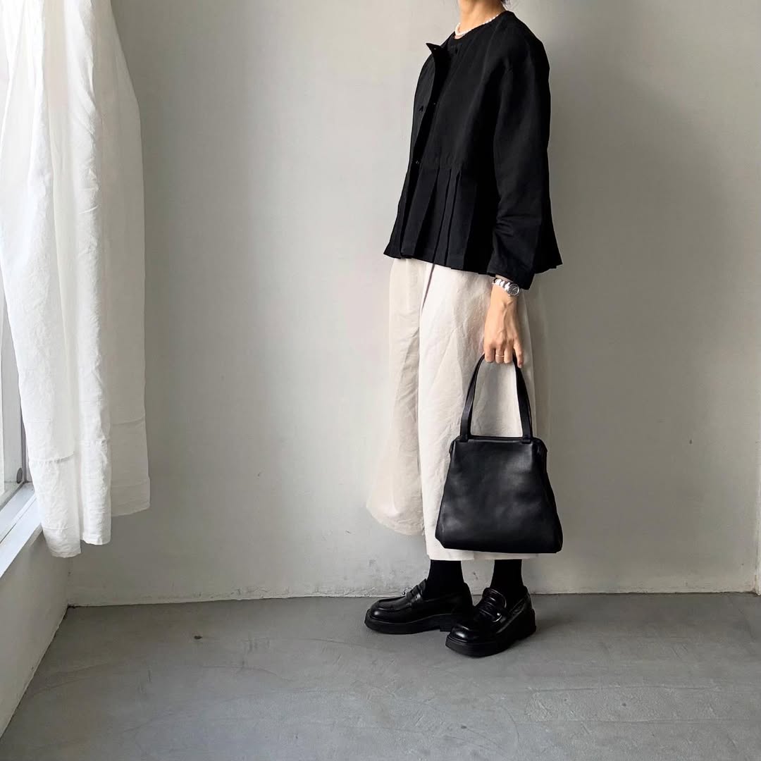 MAGALI ハイカウントコットンリネンコクーンパンツ　オートミール