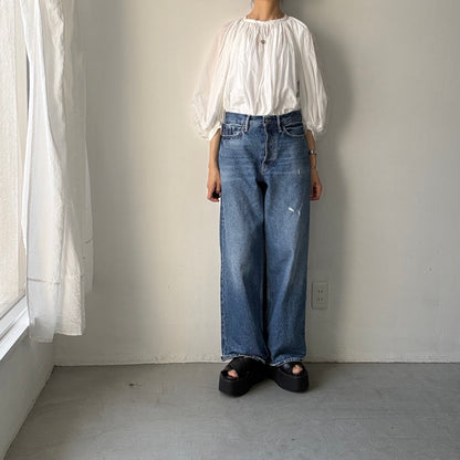 R&D.M.Co ガーメントダイカディギャザースモック　ホワイト
