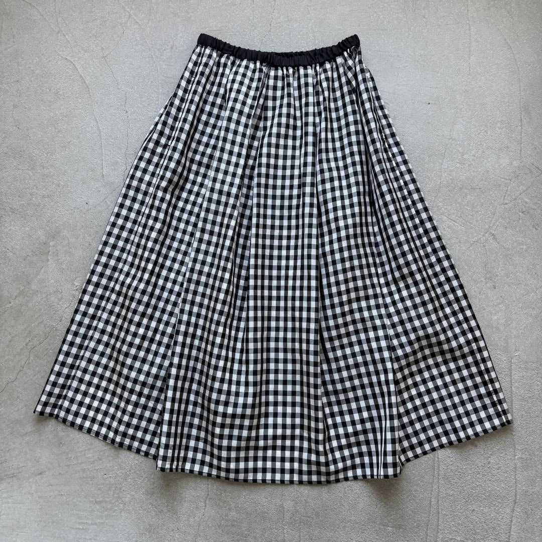 ayanoguchiaya　ギンガムチェックタックワイドスカート(blanc別注)