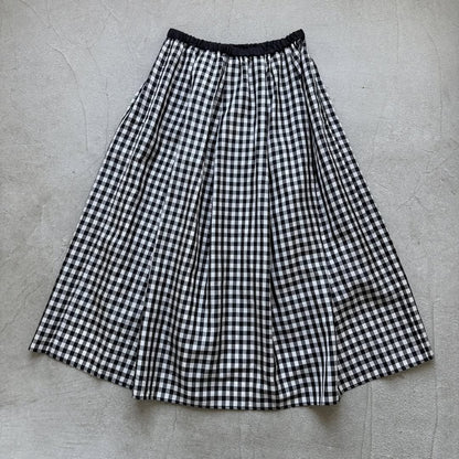 ayanoguchiaya　ギンガムチェックタックワイドスカート(blanc別注)