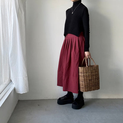 MAGALI オールドコットンラップ風スカート　レッド