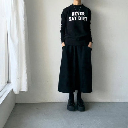 R&D.M.Co  NEVER SAY DIET スウェットシャツ　ブラック