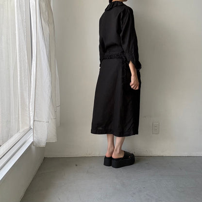 R&D.M.Co  リネンガーメントダイラッフルカラーブラウス