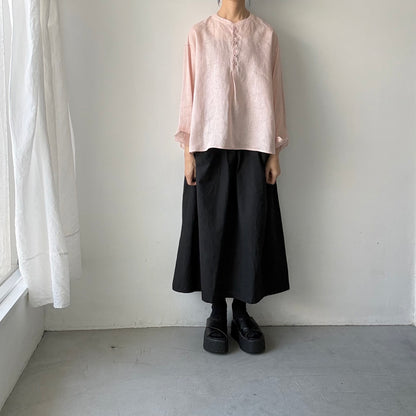 atelier naruse  リネンスモックブラウス　ペールピンク