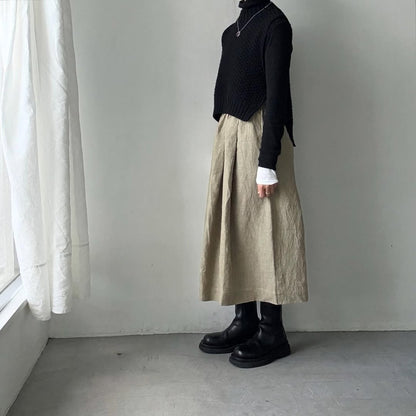 Linenya  リネンタックスカート　ベージュ