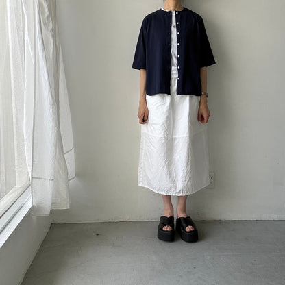 homspun 天竺5分袖カーディガン　ネイビー