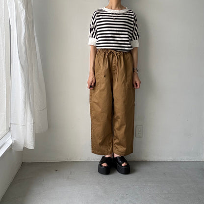 homspun 高密度ウエポンギャザーパンツ　キャメル