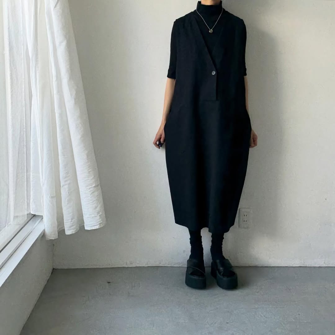 atelier naruse コットンリネンスラブジャンパースカート