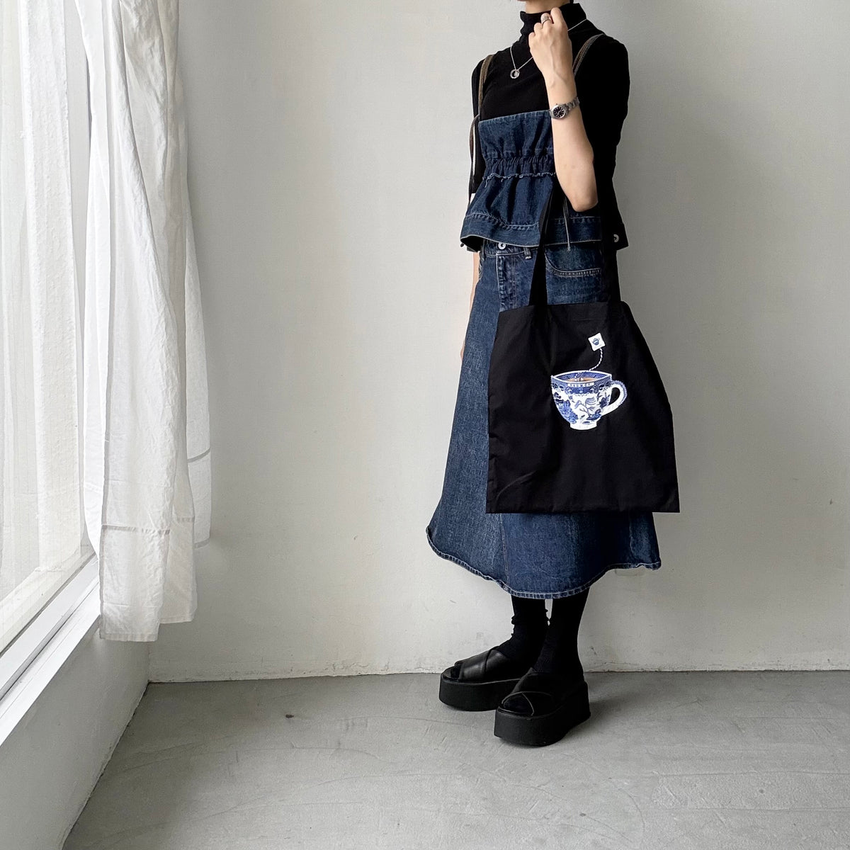R&D.M.Co  BLUE WILLOWミルクティートートバッグ