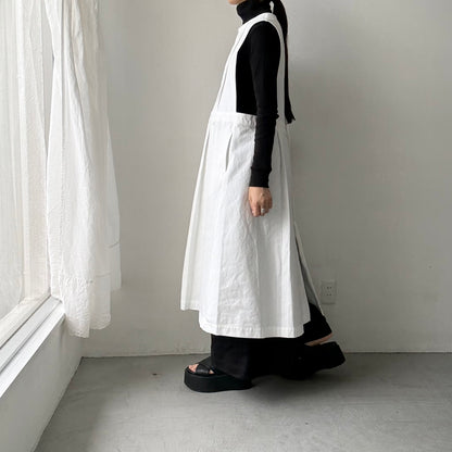 atelier d'antan ×blanc  kobell コットンエプロンドレス　ホワイト