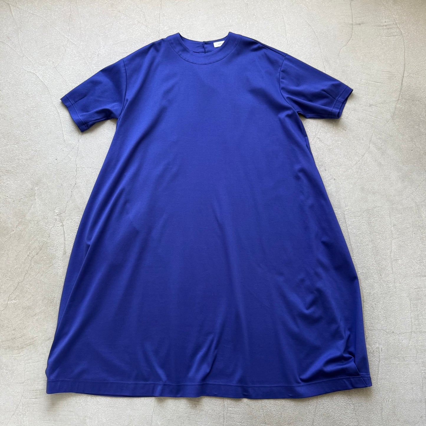 atelier naruse  コットンカットソーコクーンワンピース　ネイビーブルー