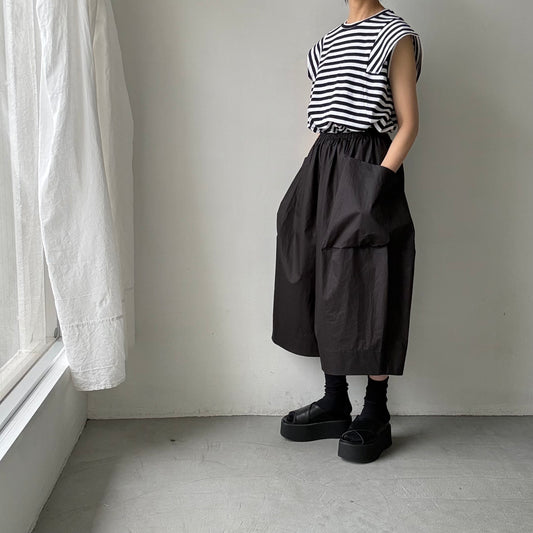 TENNE HANDCRAFTED MODERN ビッグポケットキュロット　ブラック